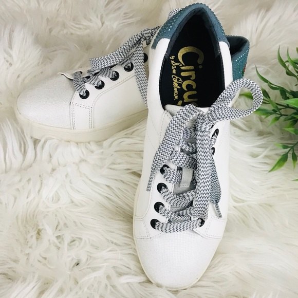 Sam Edelman The Circus Watermelon Rhinestone White Low Top Sneakers 7 - Picture 6 of 12